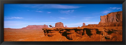 Framed Person riding a horse on a landscape, Monument Valley, Arizona, USA Print