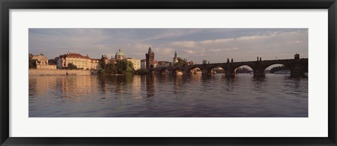 Framed Charles Bridge Vltava River Prague Czech Republic Print