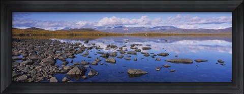Framed Rocks and pebbles in a lake, Torne Lake, Lapland, Sweden Print