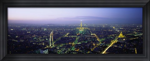 Framed Aerial view of a city, Paris, France Print