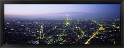 Framed Aerial view of a city, Paris, France Print