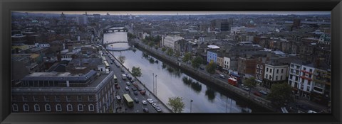 Framed High angle view of a city, Dublin, Leinster Province, Republic of Ireland Print