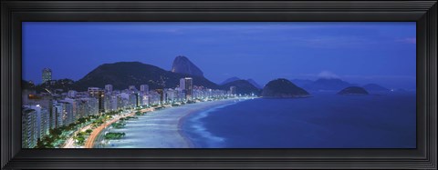 Framed Beach, Copacabana, Rio De Janeiro, Brazil Print
