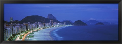 Framed Beach, Copacabana, Rio De Janeiro, Brazil Print