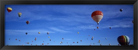 Framed Low angle view of hot air balloons, Albuquerque, New Mexico, USA Print