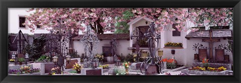 Framed Flowers on tombstones, Tirol, Austria Print