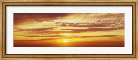 Framed Sunset, Santorini, Greece Print