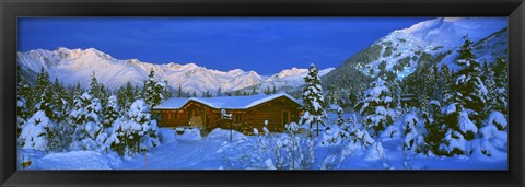 Framed Cabin Mount Alyeska, Alaska, USA Print