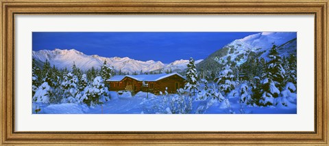 Framed Cabin Mount Alyeska, Alaska, USA Print