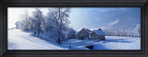 Framed Winter Farm Austria Print
