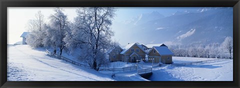 Framed Winter Farm Austria Print