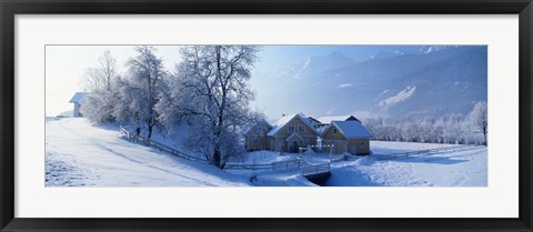 Framed Winter Farm Austria Print