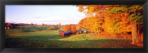 Framed Fall Farm VT USA Print