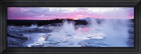 Framed Sunset, Norris Geyser Basin, Wyoming, USA Print