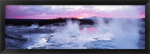 Framed Sunset, Norris Geyser Basin, Wyoming, USA Print