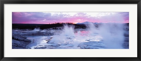 Framed Sunset, Norris Geyser Basin, Wyoming, USA Print