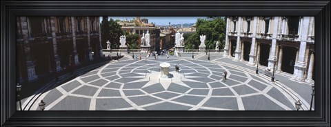 Framed High angle view of a town square, Piazza del Campidoglio, Rome, Lazio, Italy Print