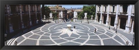 Framed High angle view of a town square, Piazza del Campidoglio, Rome, Lazio, Italy Print
