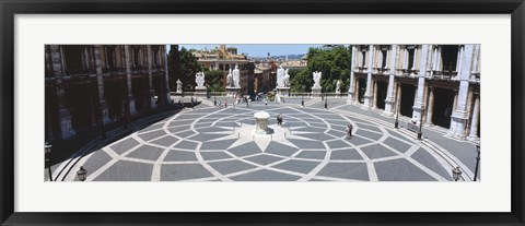 Framed High angle view of a town square, Piazza del Campidoglio, Rome, Lazio, Italy Print