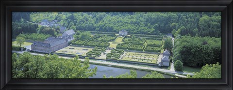 Framed Aerial View, Freyr Castle, Ardennes, Belgium Print