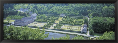 Framed Aerial View, Freyr Castle, Ardennes, Belgium Print