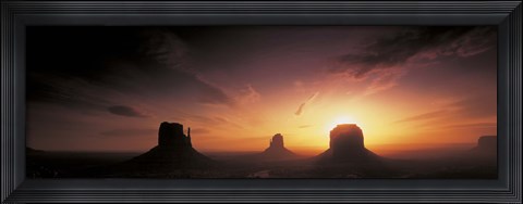 Framed Sunset in Monument Valley, Utah Print