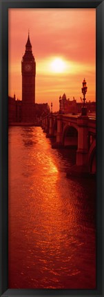Framed Big Ben at dusk, London England Print
