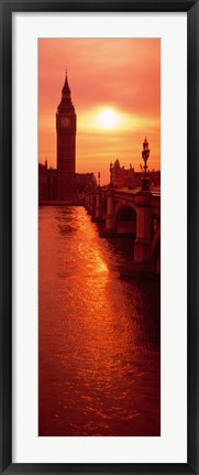 Framed Big Ben at dusk, London England Print