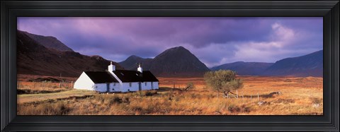 Framed Black Rock Cottage White Corries Glencoe Scotland Print