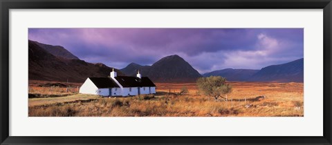 Framed Black Rock Cottage White Corries Glencoe Scotland Print