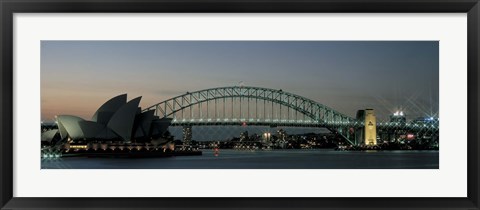 Framed Opera House &amp; Harbor Bridge Sydney Australia Print