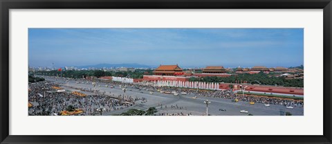 Framed Aerial view of Tiananmen Square Beijing China Print