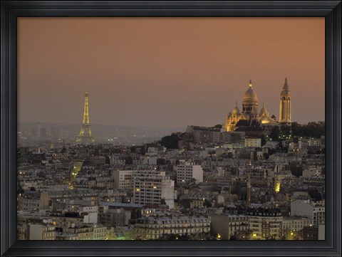 Framed Eiffel Tower Sacred Heart Paris France Print