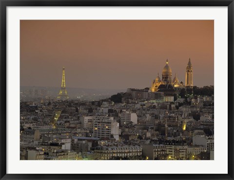 Framed Eiffel Tower Sacred Heart Paris France Print