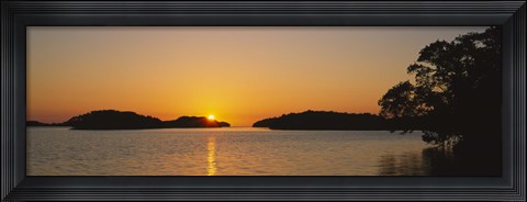 Framed Refection of sun in water, Everglades National Park, Miami, Florida, USA Print