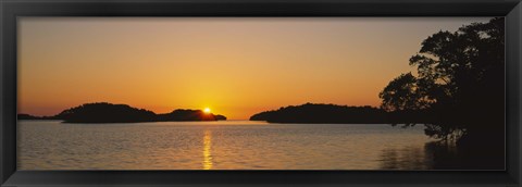 Framed Refection of sun in water, Everglades National Park, Miami, Florida, USA Print