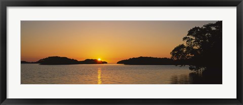 Framed Refection of sun in water, Everglades National Park, Miami, Florida, USA Print