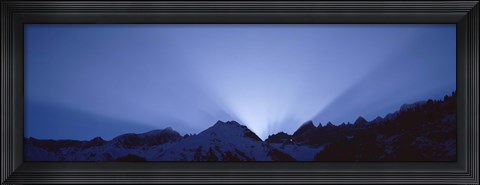 Framed Sun Rays, Canton Glarus, Switzerland Print