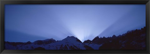 Framed Sun Rays, Canton Glarus, Switzerland Print