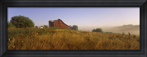 Framed Barn in a field, Iowa County, near Dodgeville, Wisconsin, USA Print