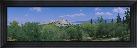 Framed Ruined buildings on a hilltop, Acropolis, Athens, Greece Print