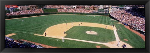 Framed Packed stadium at Wrigley Field, USA, Illinois, Chicago Print