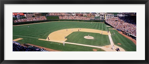 Framed Packed stadium at Wrigley Field, USA, Illinois, Chicago Print