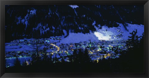 Framed High angle view of a town, Davos, Switzerland Print