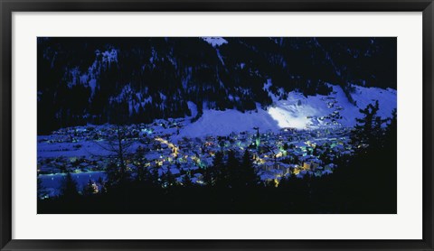 Framed High angle view of a town, Davos, Switzerland Print