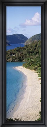 Framed High angle view of a coastline, Trunk Bay, St. John, US Virgin Islands Print