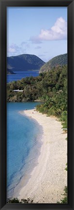 Framed High angle view of a coastline, Trunk Bay, St. John, US Virgin Islands Print