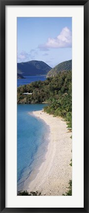 Framed High angle view of a coastline, Trunk Bay, St. John, US Virgin Islands Print