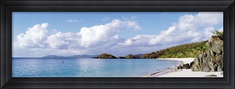 Framed High angle view of the beach, Trunk Bay, St John, US Virgin Islands Print