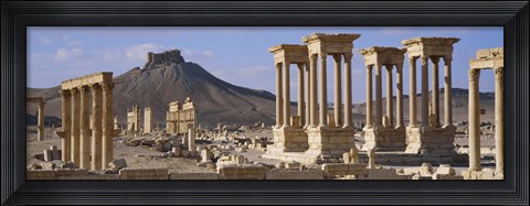 Framed Colonnades on an arid landscape, Palmyra, Syria Print